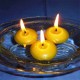 3 floating beeswax candles