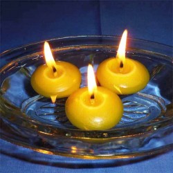 3 floating beeswax candles