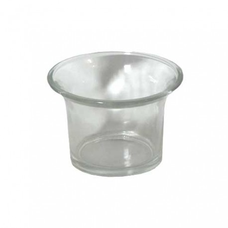 Flared glass pot for tealight candles