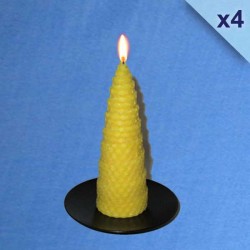 4 twisted beeswax candles 4,5x13cm