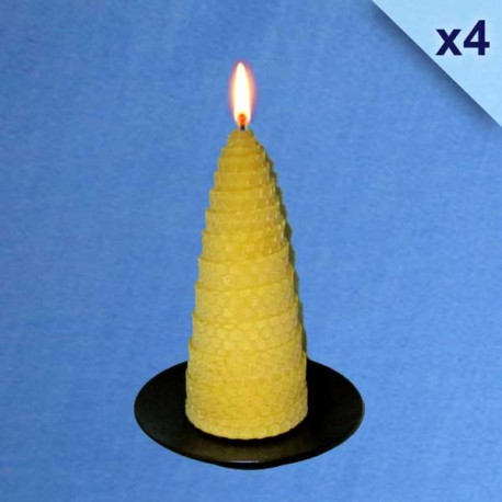 4 twisted beeswax candles 5,5x13cm