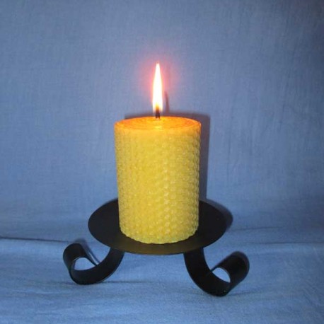 Beeswax sheet comb pillar candle 5,5x10cm