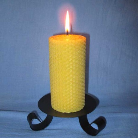 Beeswax sheet comb pillar candle 5,5x20cm