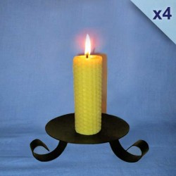 4 beeswax sheet comb pillar candles 3x13cm