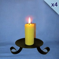 4 beeswax sheet comb pillar candles 3,5x10cm