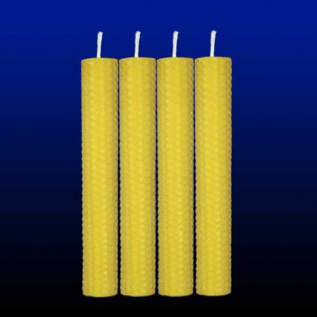 4 beeswax tall candles 2,5x20cm