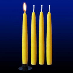 4 tall beeswax candles 