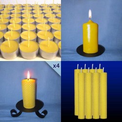 Assortment of beeswax candles