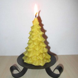 Christmas tree shaped beeswax candle