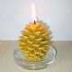 Beeswax candle large pine cone