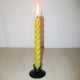 Spiral shaped beeswax candle
