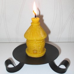 Beeswax candle straw hive 2